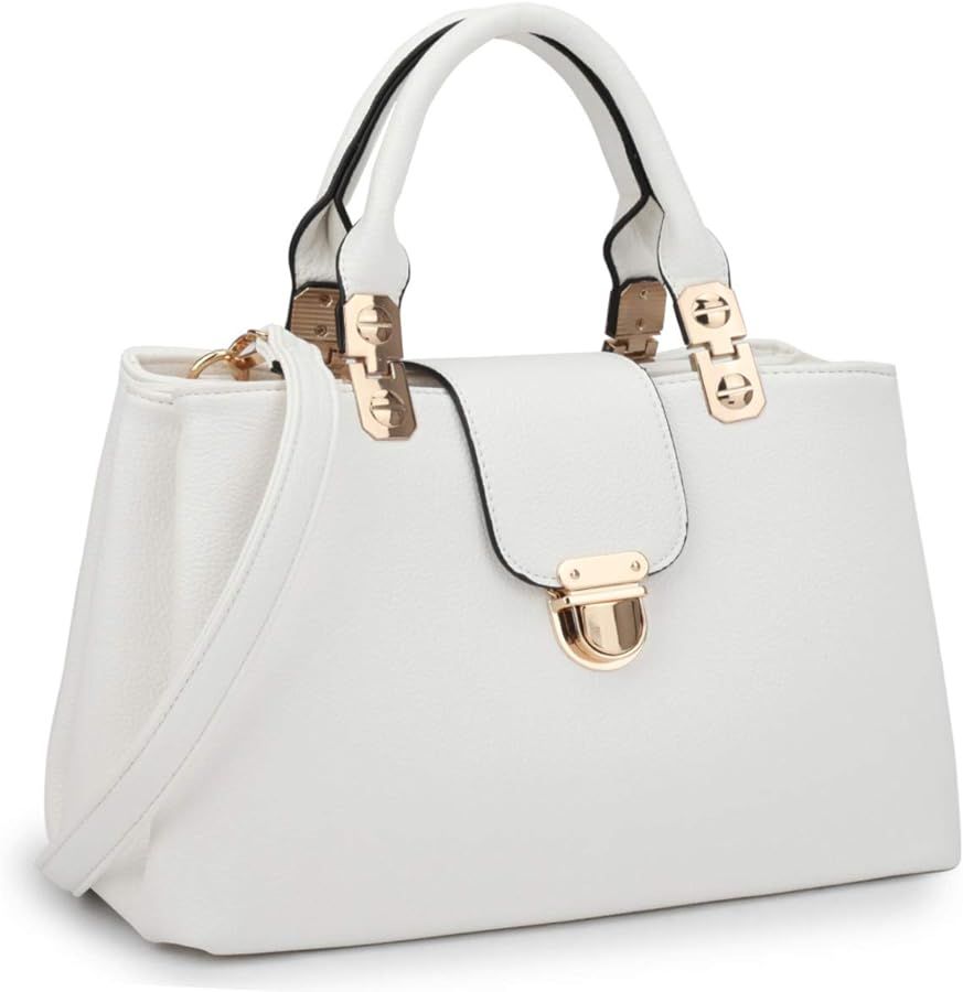 Dasein Women Satchel Handbags Top Handle Purse Medium Tote Bag Vegan Leather Shoulder Bag | Amazon (US)