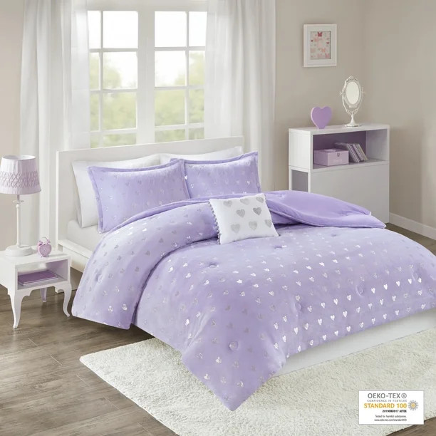 Home Essence Teen Audrey Metallic Printed Plush Comforter Set - Walmart.com | Walmart (US)