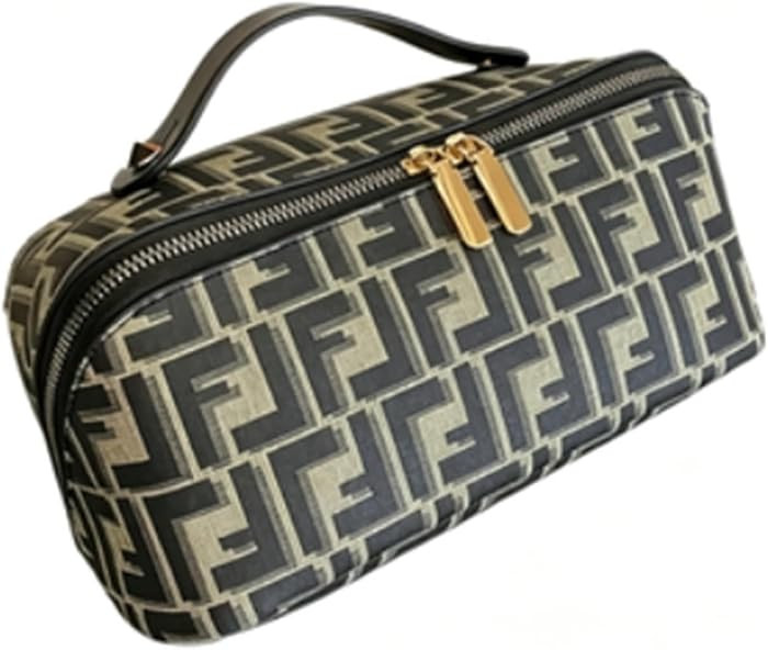 Women Clutch Toiletry Bag Cosmetic Pouch Travel Case Zip Tofu(Black) | Amazon (US)