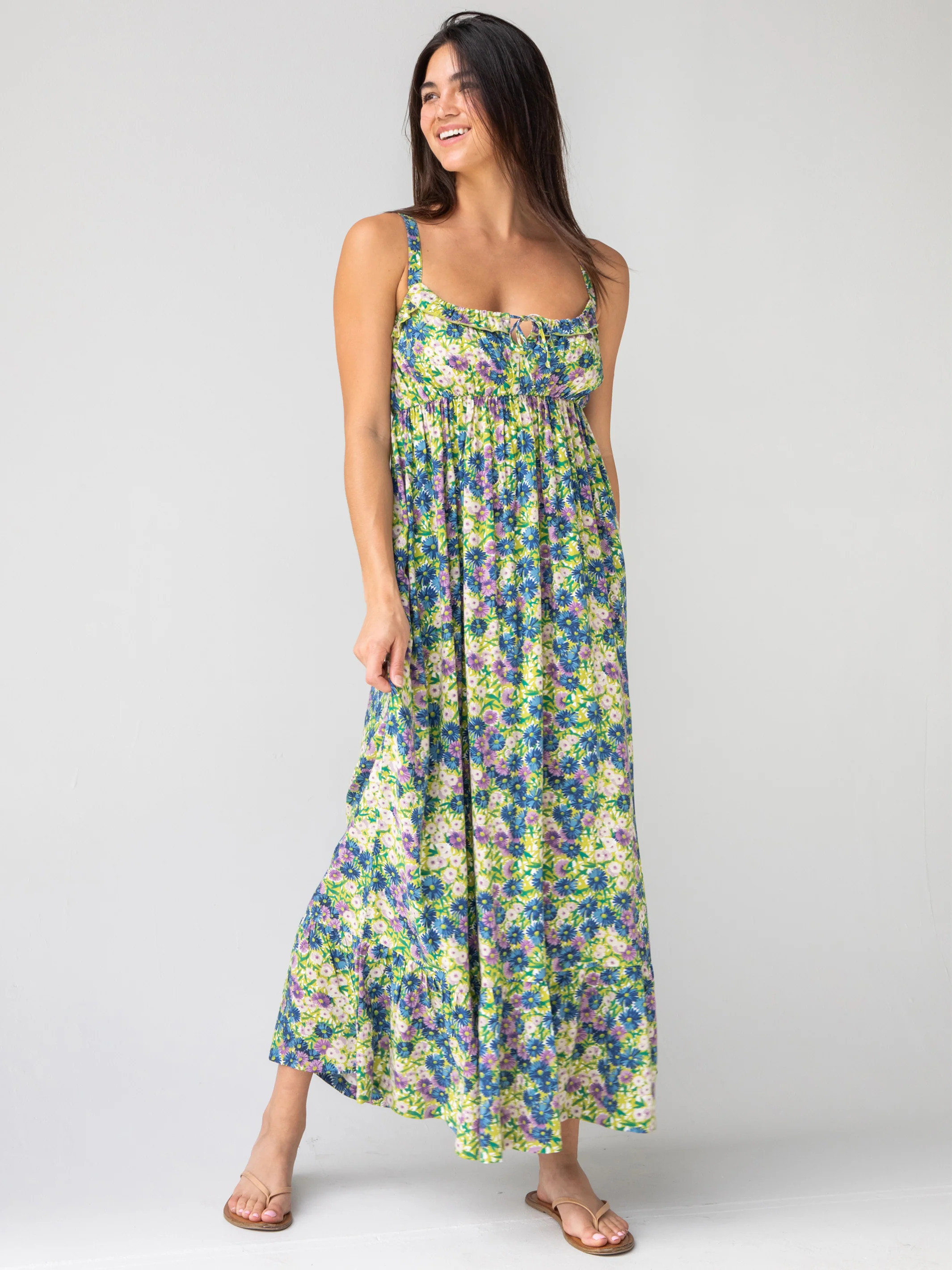 Elizabeth Maxi Dress - Green Floral | Natural Life