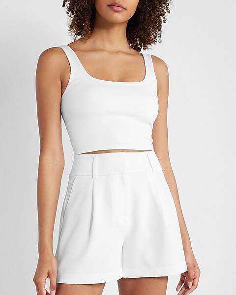 Super High Waisted Tailored Pleated Shorts | Express