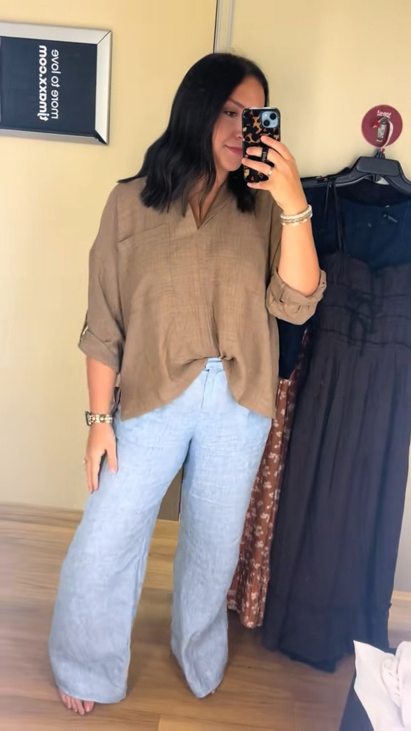 Tj maxx try on haul of some really cute pieces!! Grabbed the first top and the brown and black dress 😍

#LTKTall #LTKFindsUnder50 #LTKMidsize