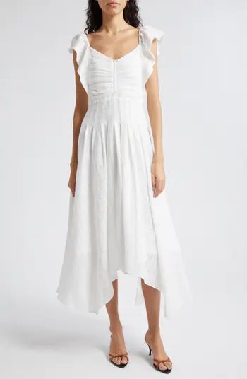 Bria Pleated Handkerchief Hem Midi Dress | Nordstrom