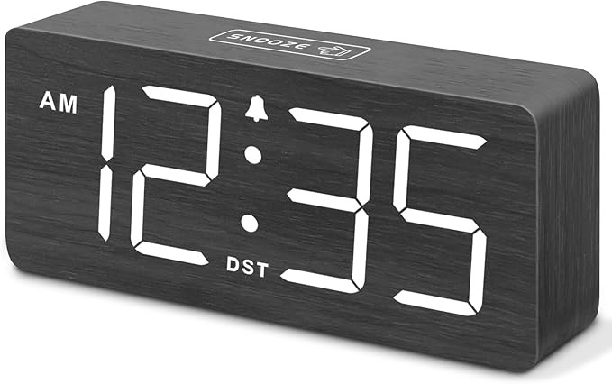 DreamSky Wooden Digital Alarm Clock for Bedroom - Loud Alarm Clock for Heavy Sleepers with Volume... | Amazon (US)