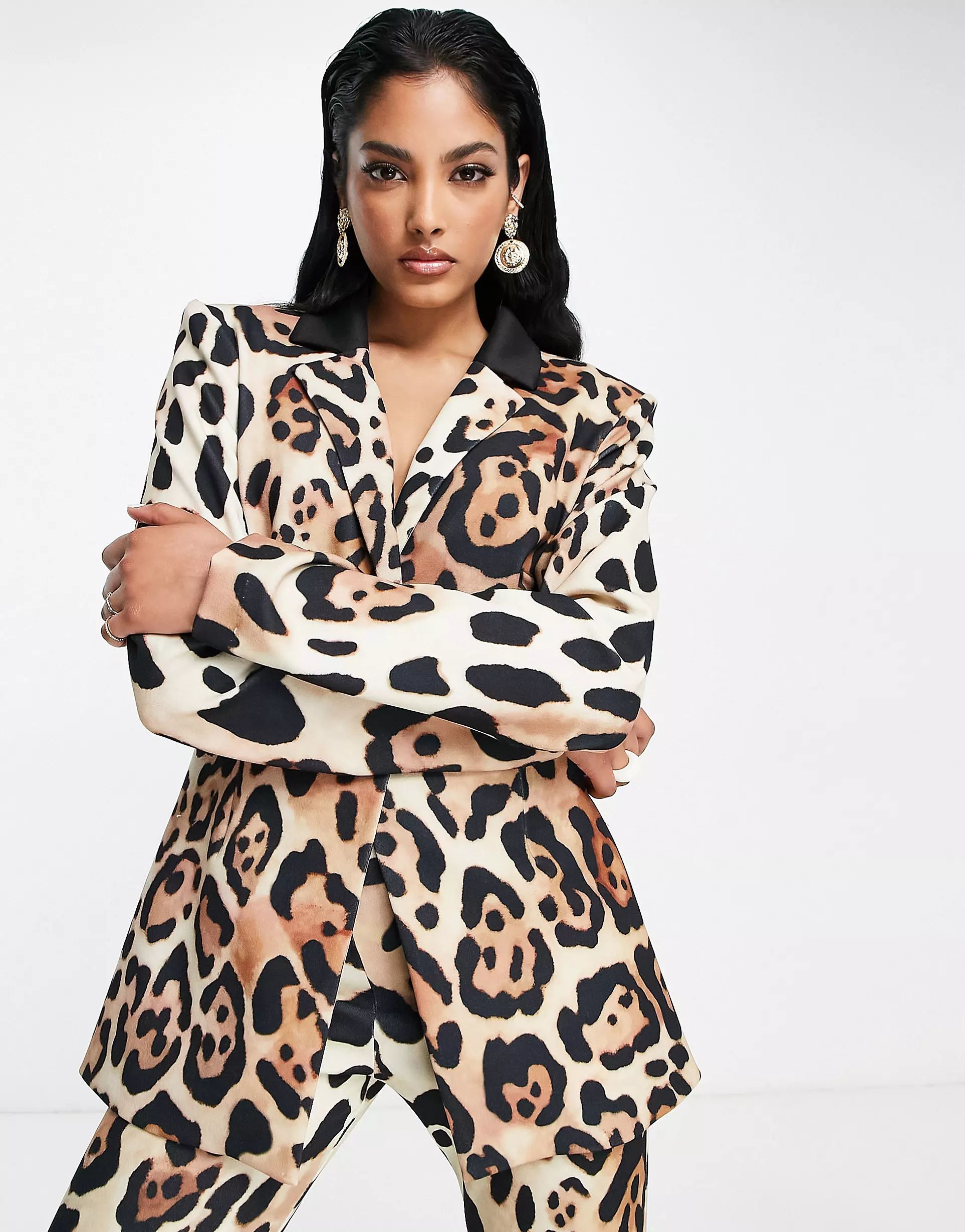 ASOS DESIGN jersey suit in leopard print | ASOS (Global)