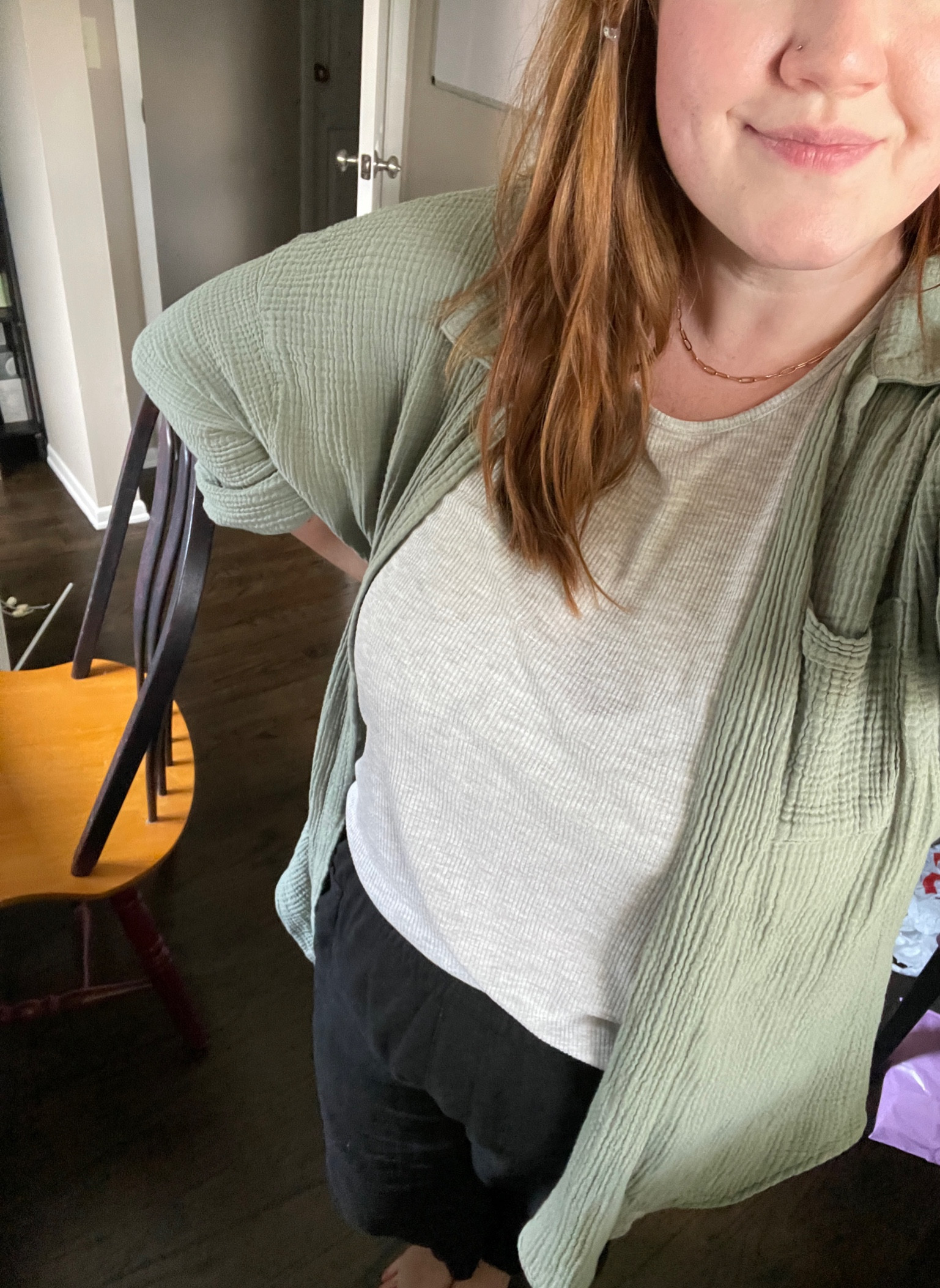 swim coverup turned lightweight shirt for summer. Perfect for postpartum/nursing mamas 

#LTKunder50 #LTKstyletip #LTKFind