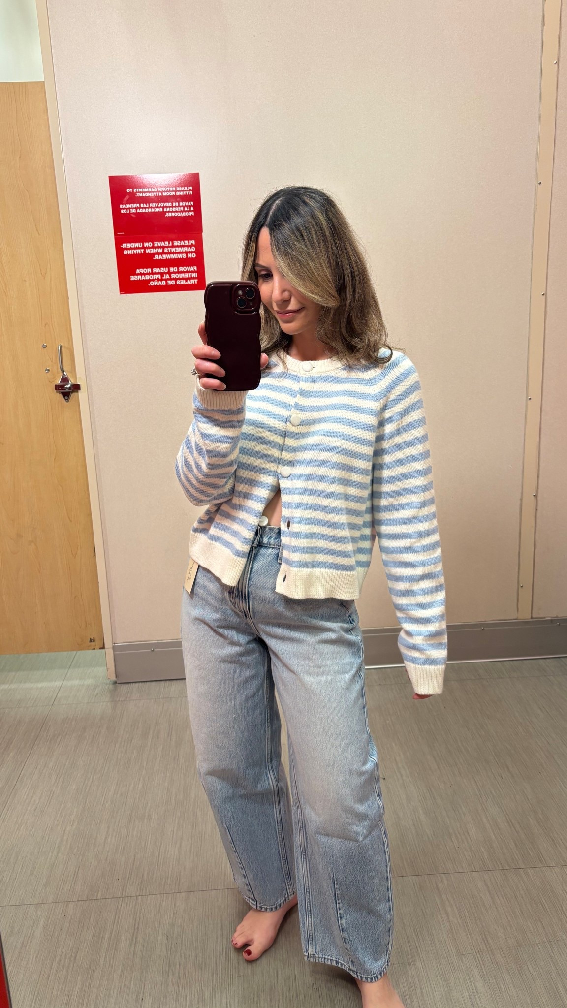 M in cardigan & 2 in jeans (I’m 5’2 for reference) perfect outfit for spring/easter 🤍🩵 

#targetstyle #targetfinds #tryon #tryonhaul #targettryon #springstyle #outfits #styletip #momstyle #easteroutfits #springoutfits #barreljeans #targetjeans #minimalstyle #outfitsunder60 #outfitdeas #bluecardigan #affordablestyle #petitestyle 

#LTKmomlife #LTKPetite #LTKU
