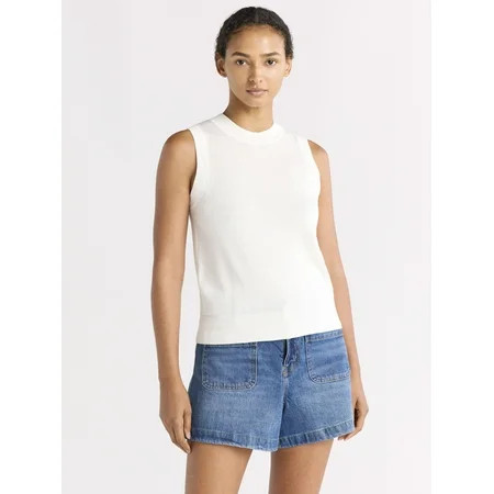 Free Assembly Women s Sleeveless Sweater Shell Lightweight Sizes XS-2XL | Walmart (US)