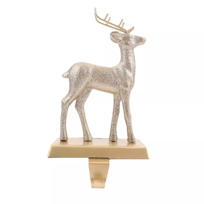 1ct Glitter Deer Christmas Stocking Holder Gold - Wondershop™ | Target