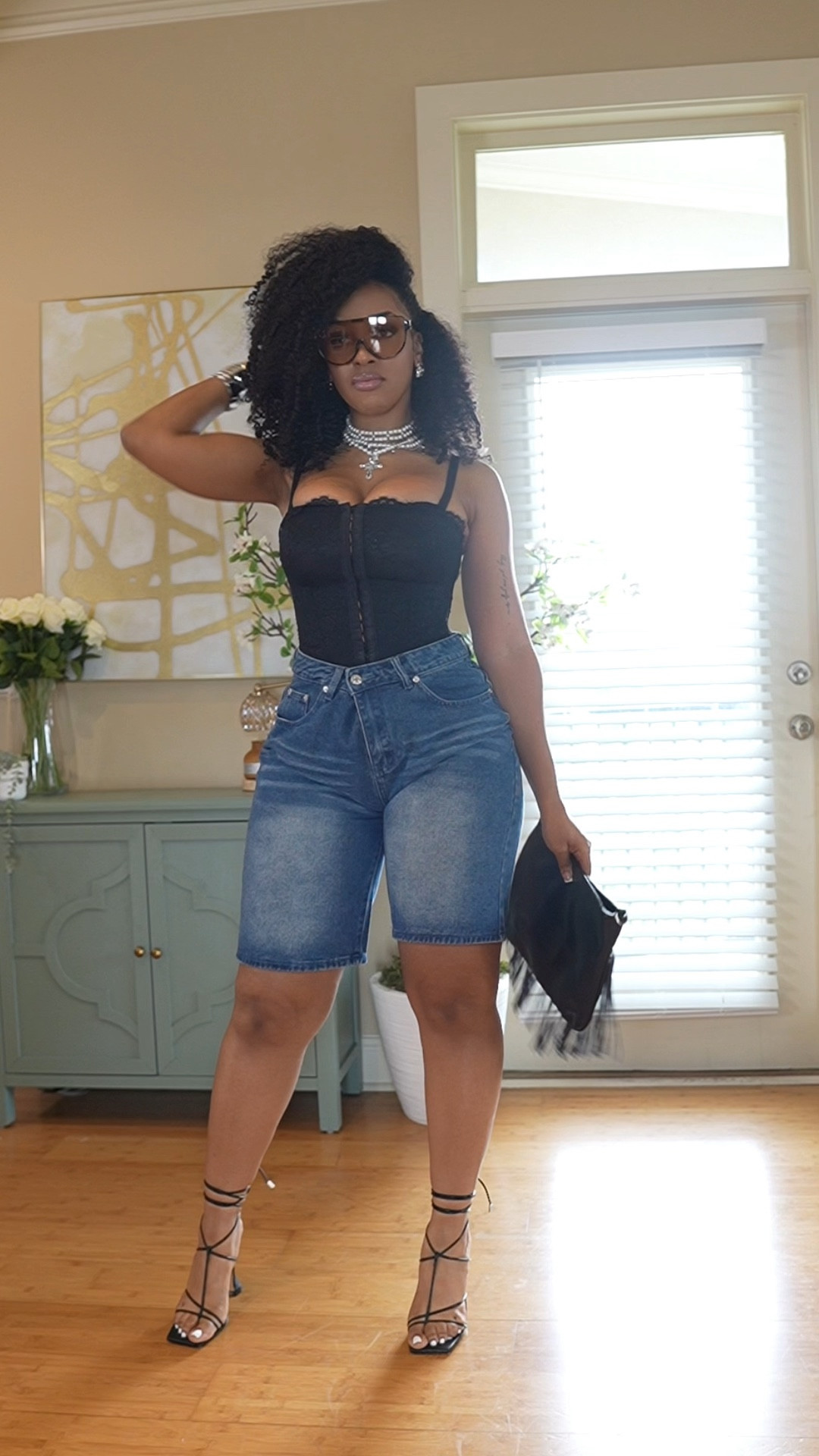 Didn’t even plan to do much today but somehow ended up looking like a whole meal 😮‍💨
This look came together so effortlessly—corset top, denim shorts, a lil glow, and the right accessories always do it for me.

Wearing a size large in shorts 

Everything’s linked
And added some accessories that can go with this fit as well 

#FallFashion #OOTD #LTKStyle #LTKFall #LTKUnder100 #StyleInspo #ContentCreatorStyle #DenimOnDenim #CorsetTop #LTKAtlanta #FallStyleEdit
