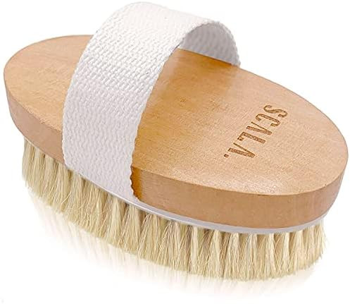 Wet and Dry Body Brush Exfoliator - Soft Bristle Brush Naturally Exfoliates Dead Skin, Smooths Cellu | Amazon (US)
