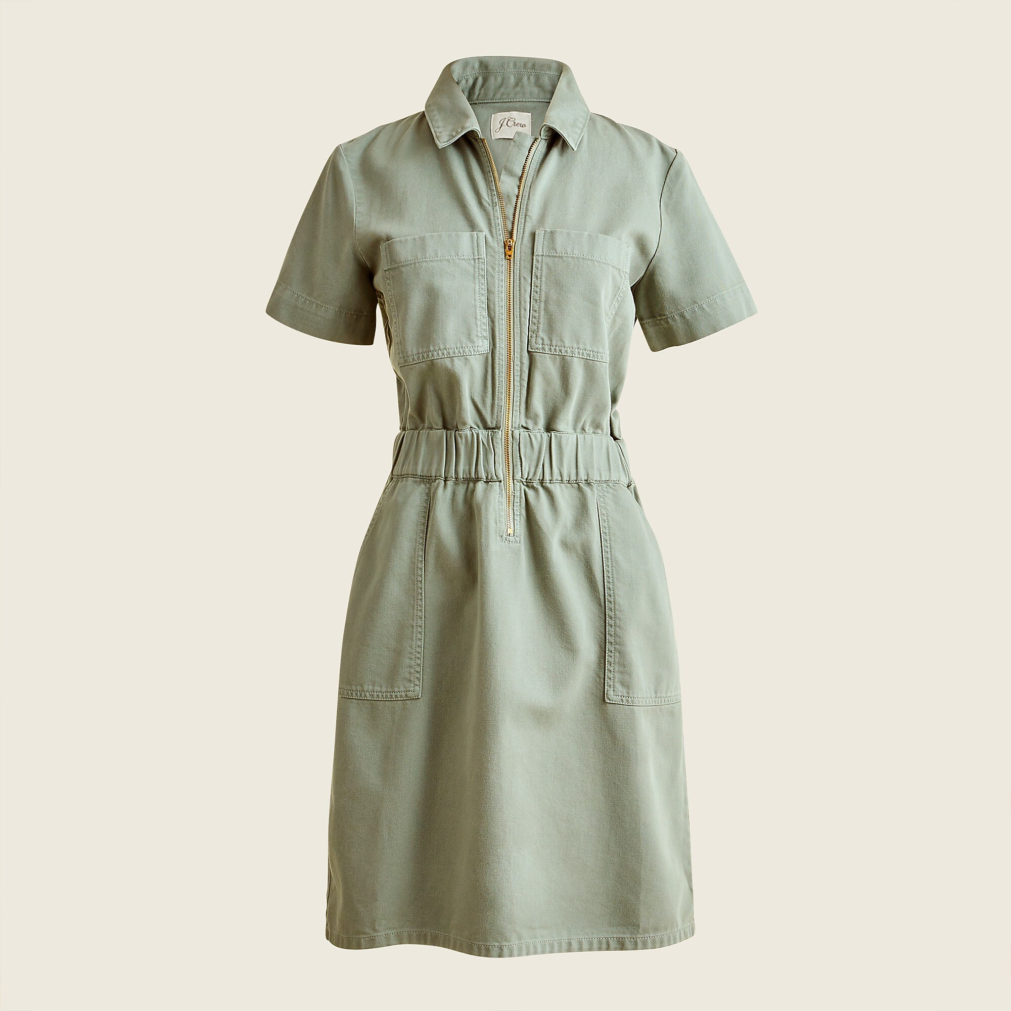 Zip-front chino dress | J. Crew US