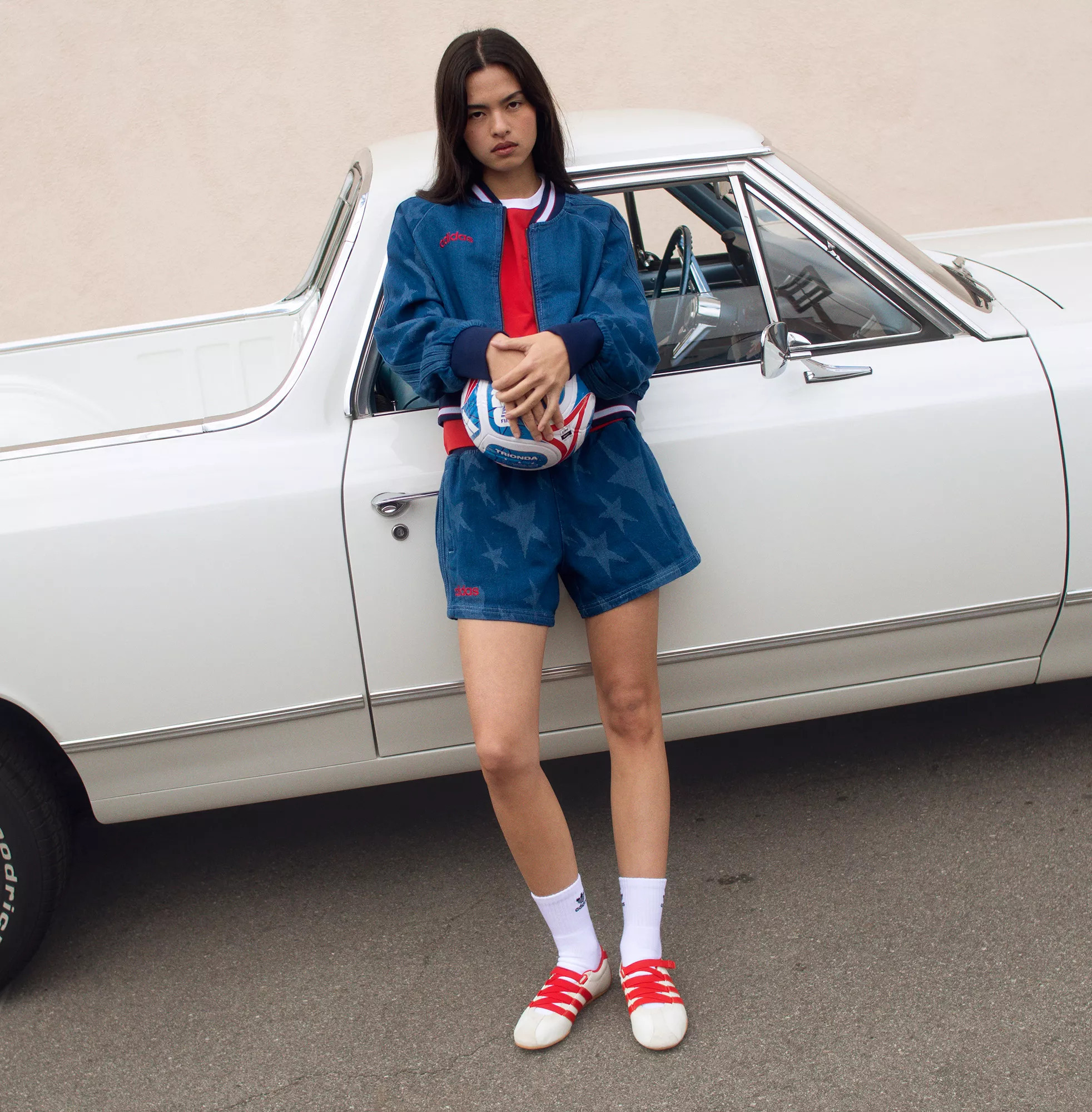 adidas Originals Women's Denim Graphic Varsity Shorts | DICK'S Sporting Goods