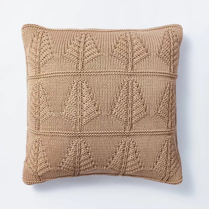 Knit Tree Square Throw Pillow - Threshold™ designed with Studio McGee | Target