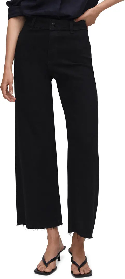 High Waist Raw Hem Wide Leg Jeans | Nordstrom
