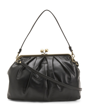 Leather Oversized Frame Clutch | TJ Maxx