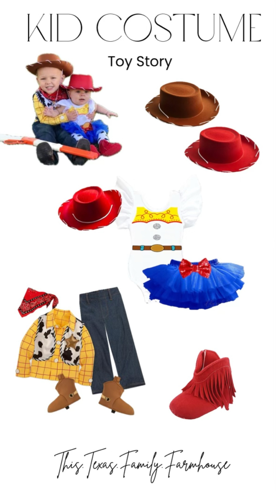 Kid Halloween Costume: Toy Story: Woody & Jessie! 🤠

Sharing costume inspo on items I’ve thrown together for my kids Halloween Costumes! 

Trick or treat | Kid costumes | Halloween costume | Toy Story | baby girl costume | toddler boy costume | fall vibes 

#LTKHalloween #LTKSeasonal #LTKKids