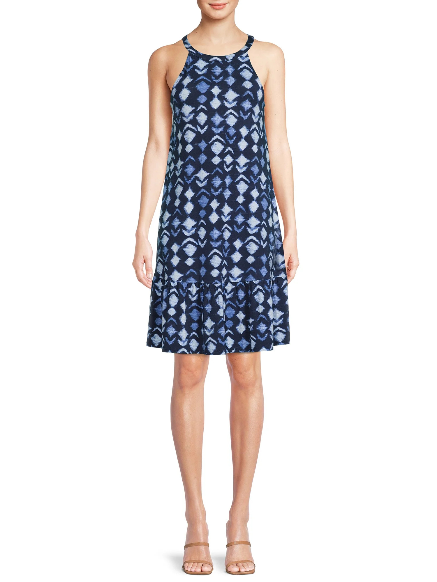 Time and Tru Women's Printed Halter Dress | Walmart (US)