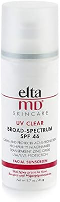 EltaMD UV Clear Facial Sunscreen Broad-Spectrum SPF 46 for Sensitive or Acne-Prone Skin, Oil-free... | Amazon (US)