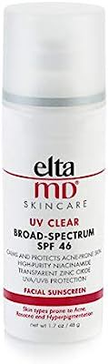 EltaMD UV Clear Facial Sunscreen Broad-Spectrum SPF 46 for Sensitive or Acne-Prone Skin, Oil-free... | Amazon (US)