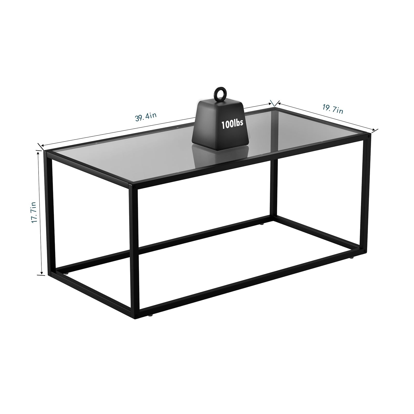 SAYGOER Glass Coffee Table Modern Coffee Tables Simple Rectangular Center Table with Open Space f... | Amazon (US)