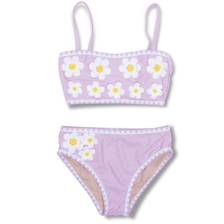 Crochet Lavender Daisy Girls Bikini 7-14 | Shade Critters