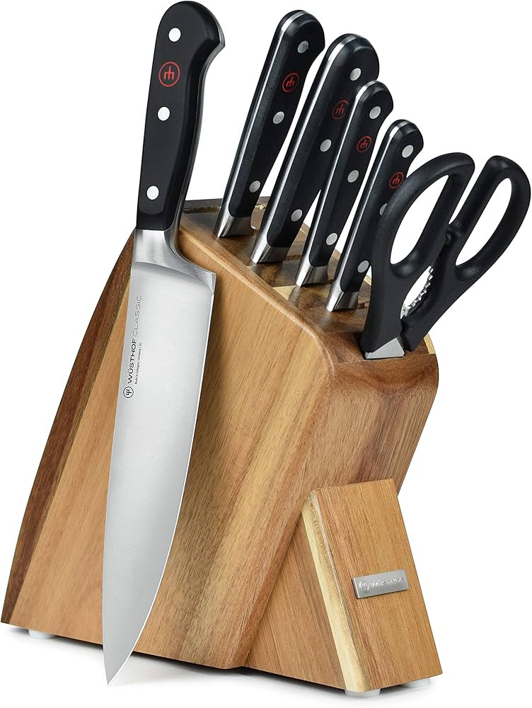 Wusthof Classic 7 Piece Slim Knife Set with Acacia Block | Amazon (US)