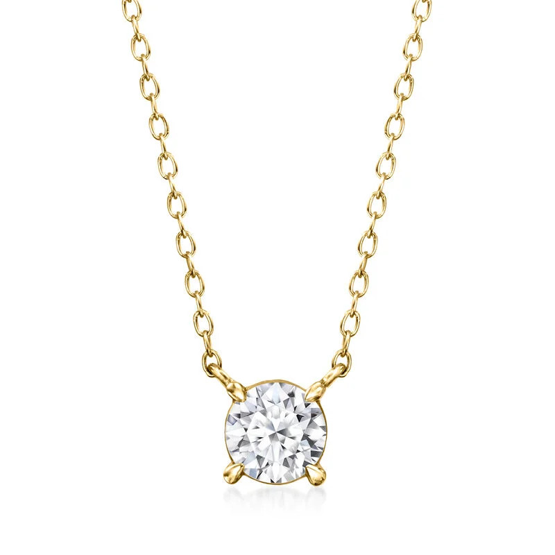 .50 Carat Lab-Grown Diamond Solitaire Necklace in 18kt Gold Over Sterling | Ross-Simons
