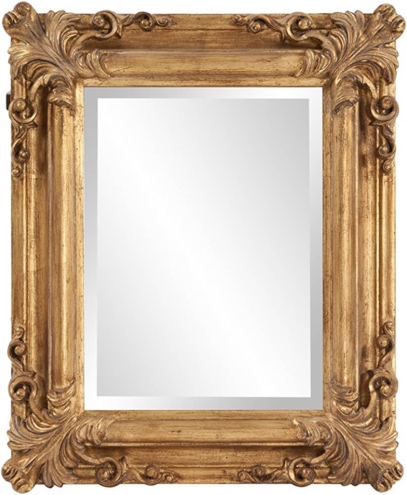 Howard Elliott Edwin Hanging Rectangular Accent Rustic Antique Gold Wall Mounted Mirrors, Elegant Em | Amazon (US)