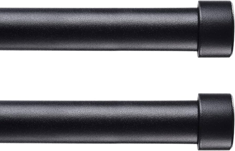 2 Pack Modern Curtain Rod, End Cap Style Design, Curtain Rods for Windows 28 to 48 Inch, Blackout... | Amazon (US)