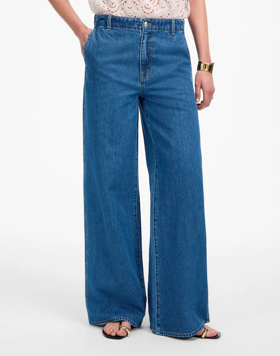 Wide-Sweep Denim Trousers in Dowe Wash | Madewell