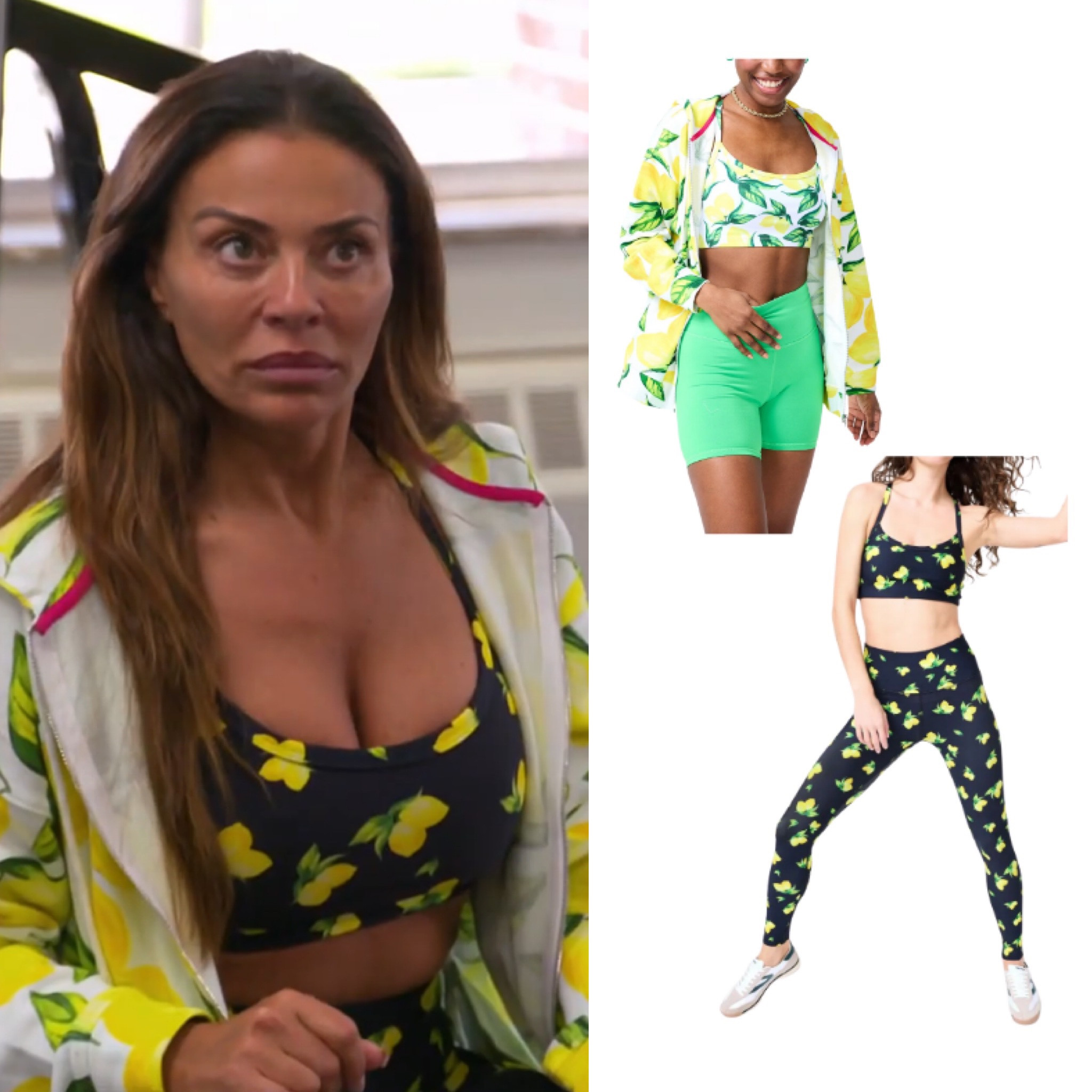 Dolores Catania’s Lemon Print Workout Set