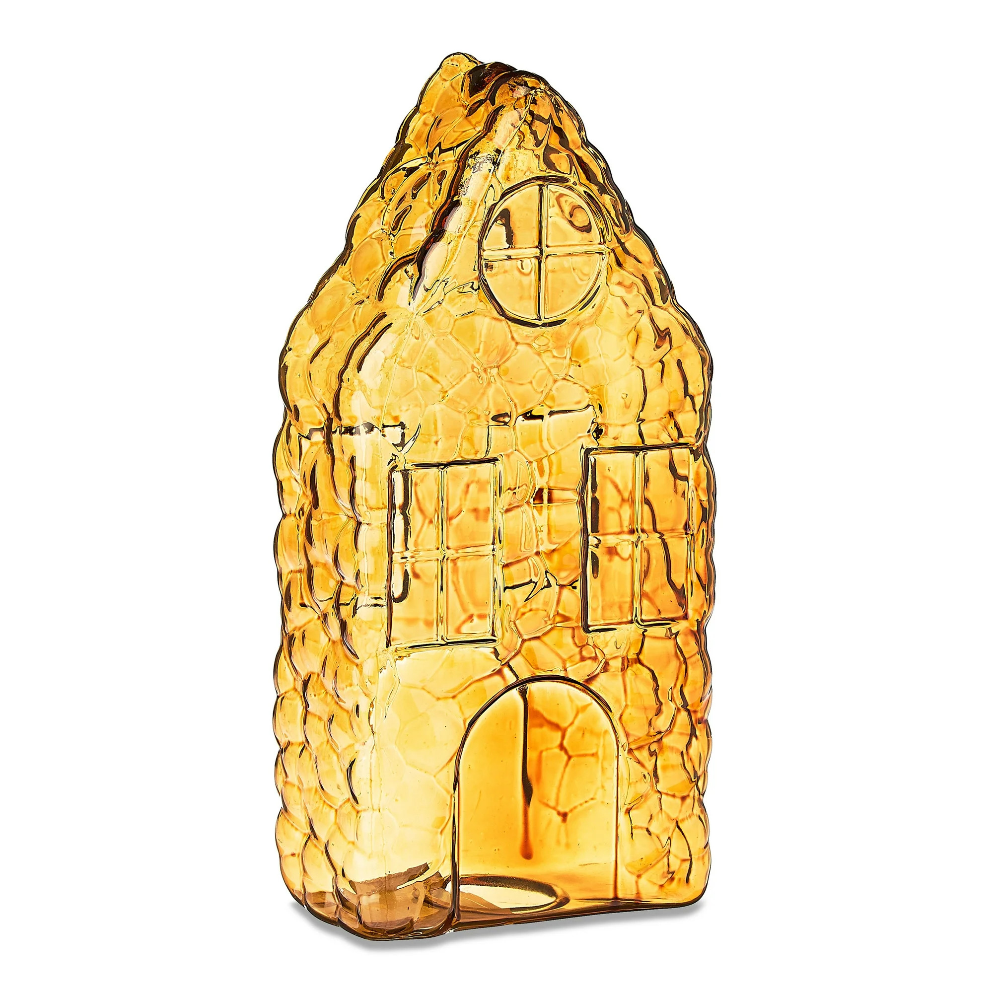 Textured Glass House Christmas Tabletop Decoration, Brown, 7.5", by Holiday Time | Walmart (US)