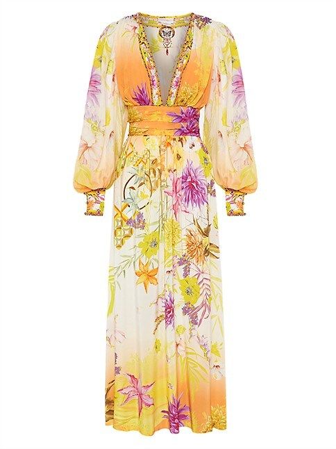 Floral Blouson-Sleeve Maxi Dress | Saks Fifth Avenue