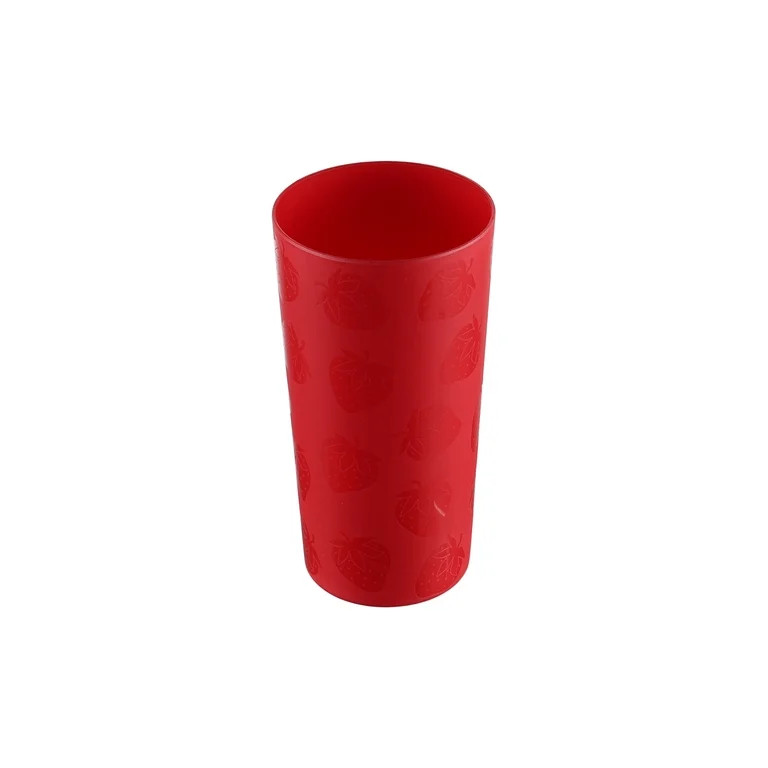 Mainstays 26 Ounce Round Plastic Etched Strawberry Tumbler, Red | Walmart (US)