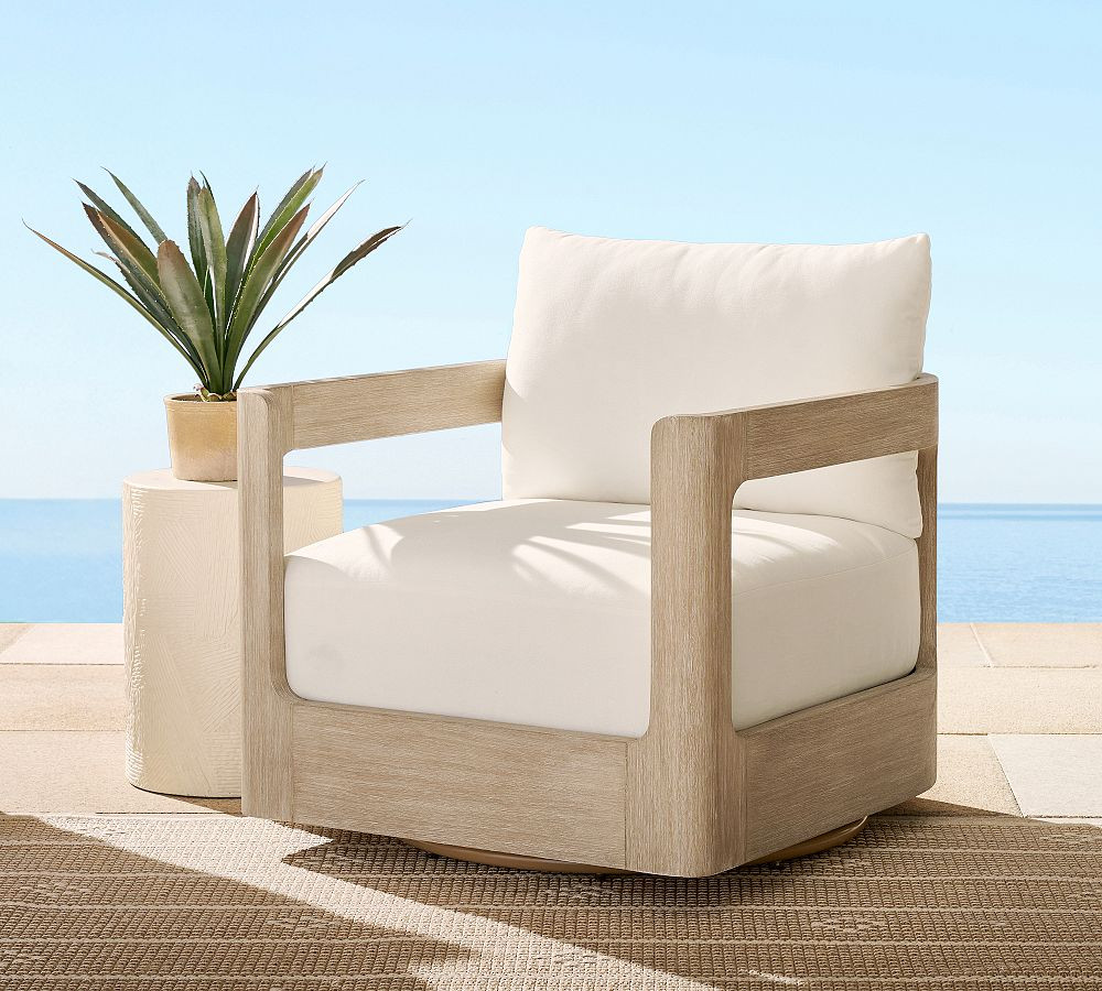 Aptos Outdoor Swivel Lounge Chair | Pottery Barn (US)