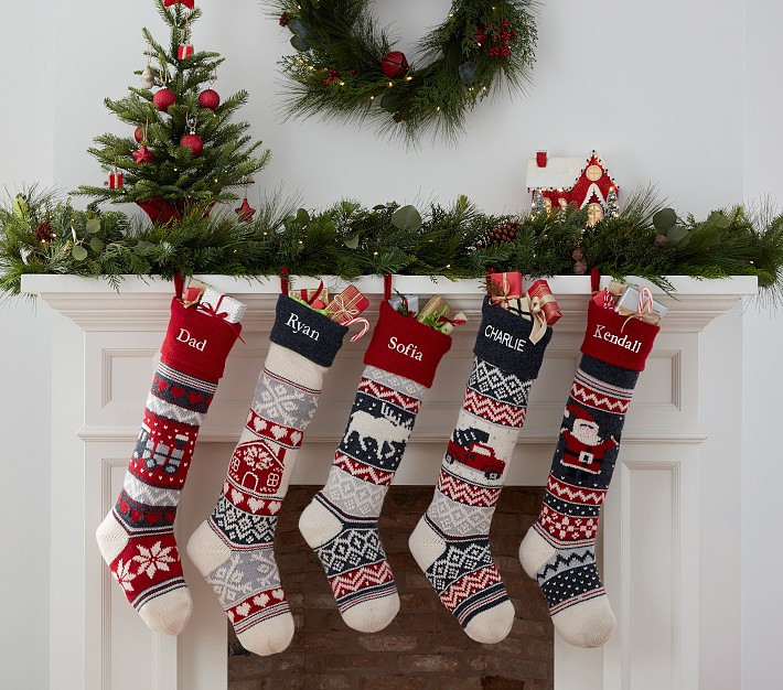 Natural Fair Isle Christmas Stocking Collection | Pottery Barn Kids | Pottery Barn Kids
