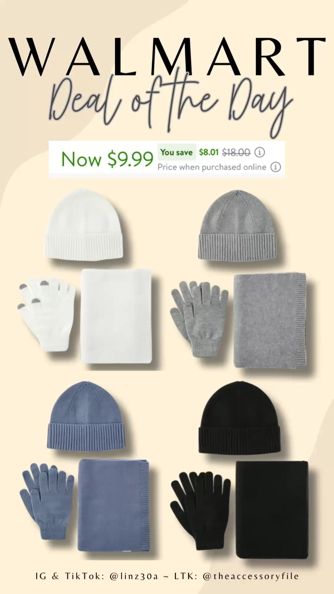 Tech compatible beanie, scarf, and glove set on sale 

Gifts for her, holiday gift, winter accessories, cold weather accessories 

#LTKSeasonal #LTKFindsUnder50 #LTKSaleAlert