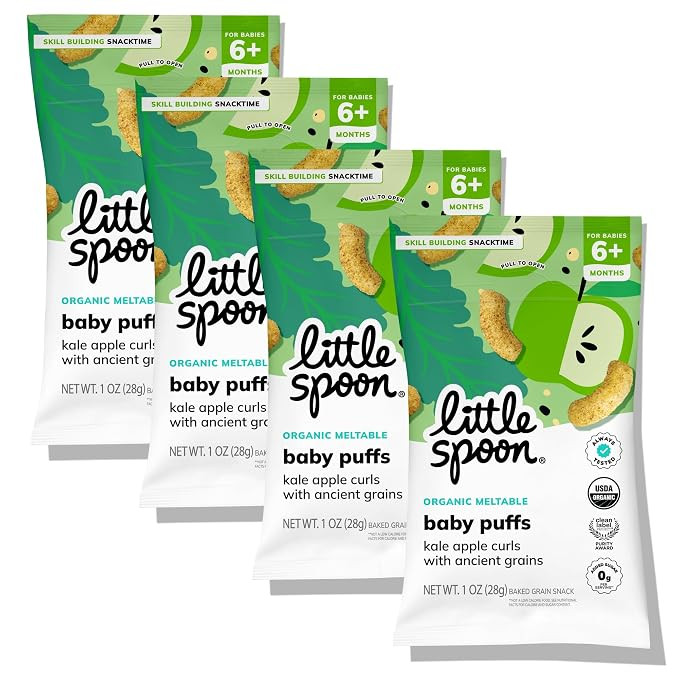 Little Spoon Kale Apple Meltable Baby Puffs, Organic Corn Quinoa Sorghum, No Rice, No Added Sugar... | Amazon (US)