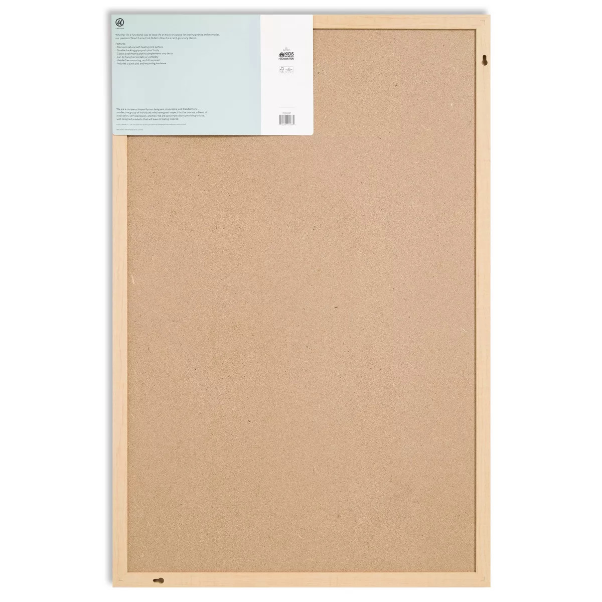 U Brands 23"x35" Birch Wood Frame Bulletin Board | Target