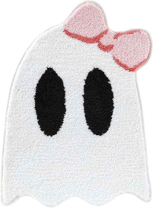 Bow Ghost Bathroom Rug 21x32 Inch, Soft and Absorbent Tufted Cute Halloween Bath Mat Non Slip Was... | Amazon (US)