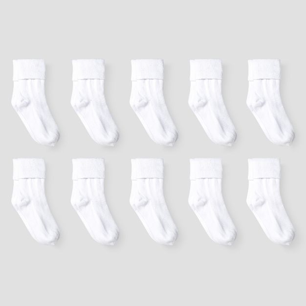 Girls' 10pk Turn Cuff Crew Socks - Cat and Jack™ | Target