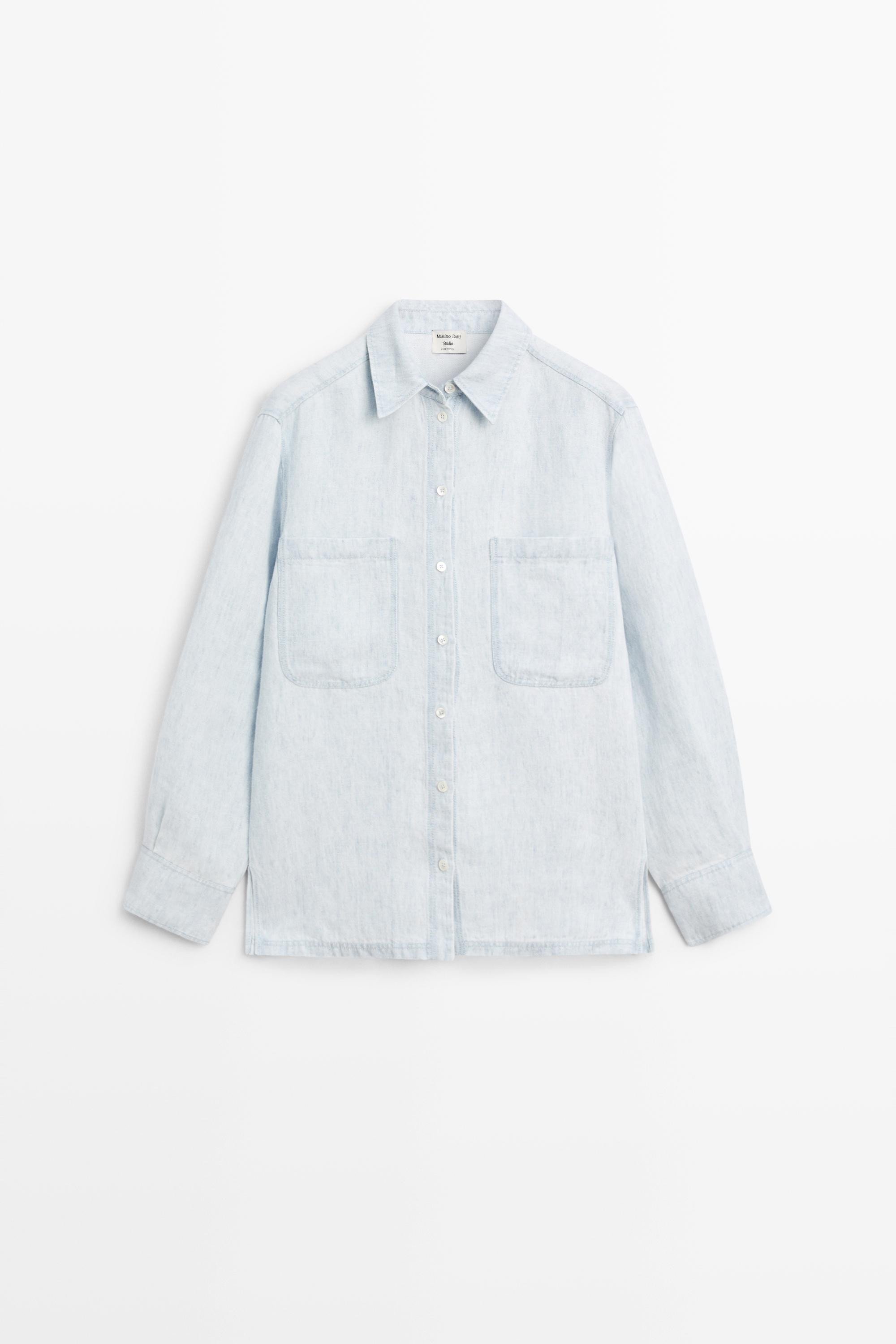 Denim effect pocket shirt - STUDIO | Massimo Dutti UK