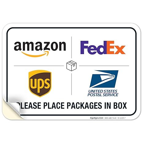 Sigo Signs - Package Delivery Sign, Delivery Instructions FedEx Amazon Ups USPS Sign, 10x7 Inches... | Amazon (US)
