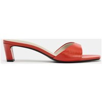 Zara - Leather Heeled Mules - Orange - 9 - Woman | Zara US