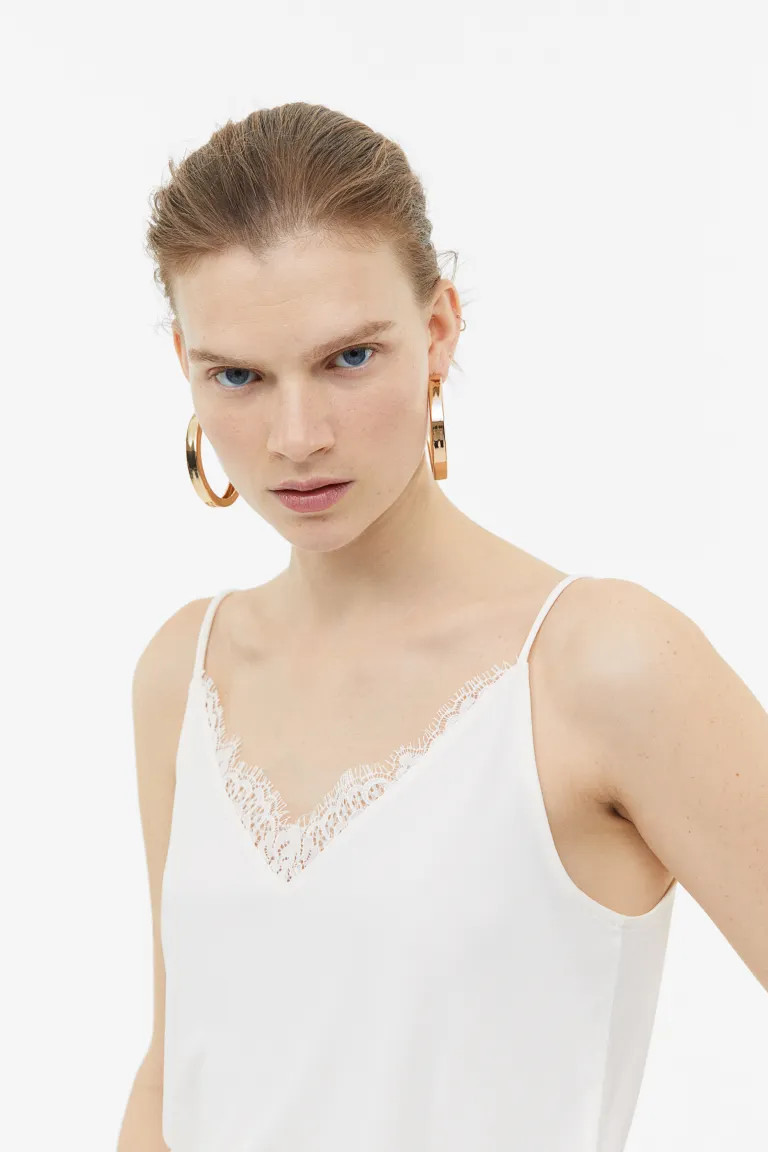 Lace-trimmed cami top | H&M (UK, MY, IN, SG, PH, TW, HK)