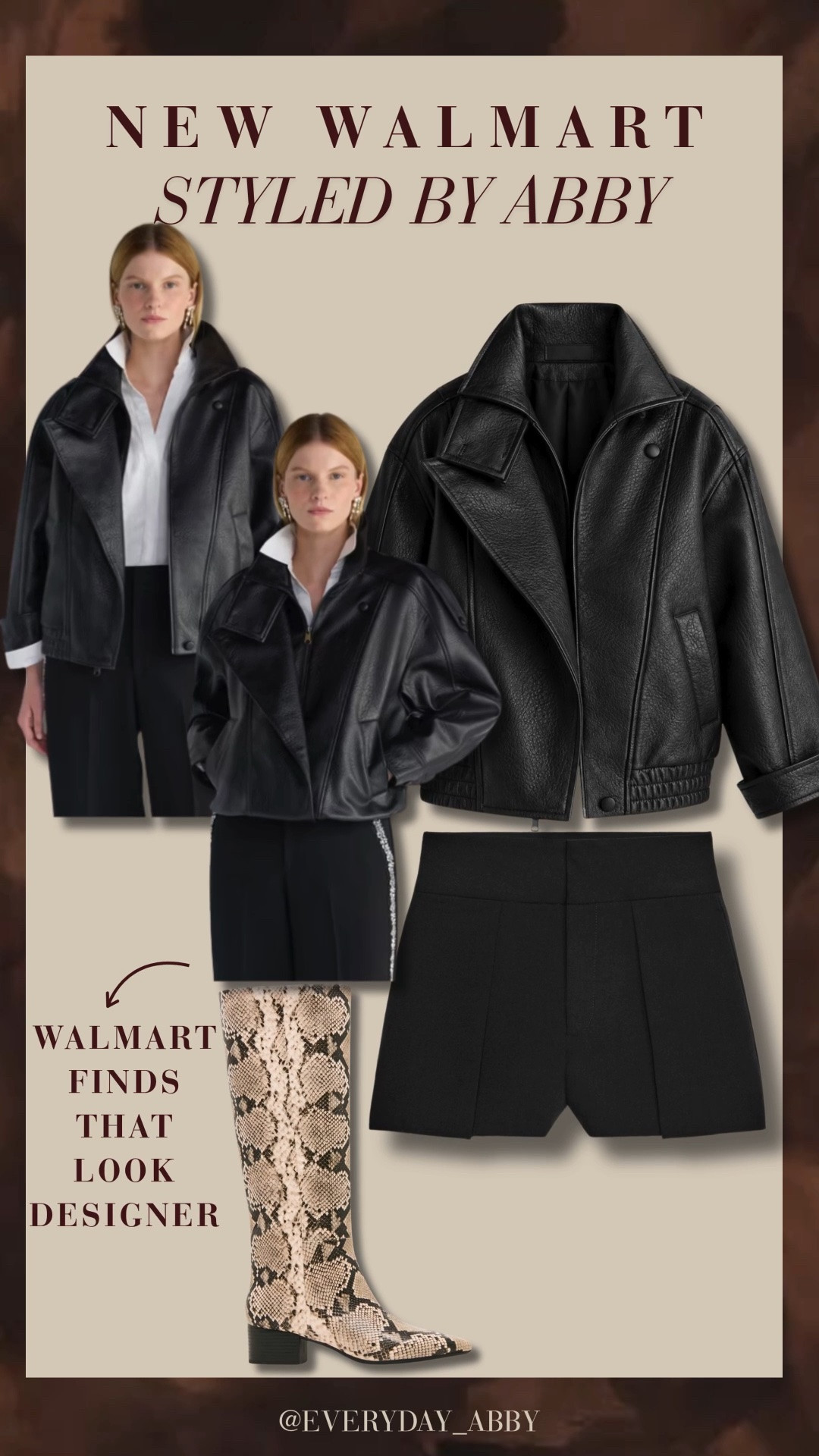 Ummm HELLO?! The leather jacket is from WALMART 🤯😍 So good!!