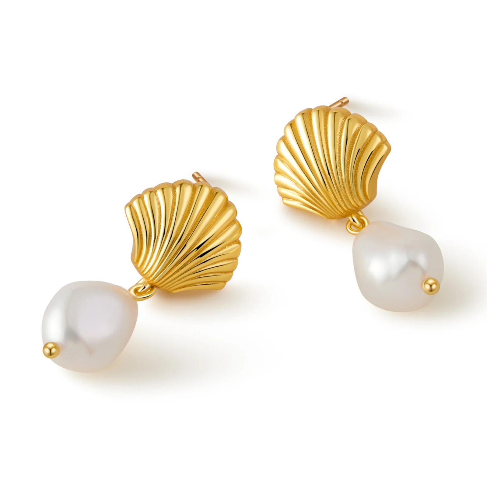 「Seashell」Natural Freshwater Pearl Earrings | Suihe Jewelry