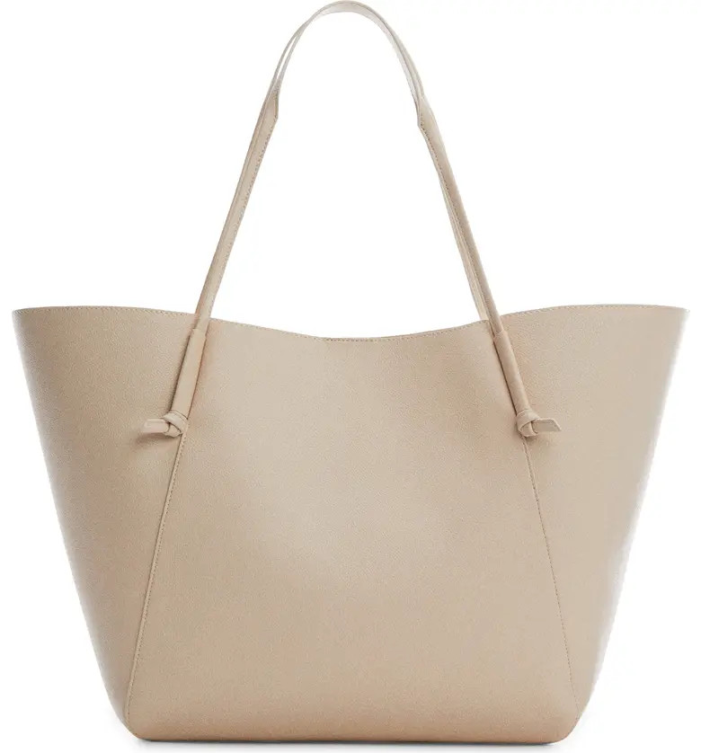 Knot Handle Faux Leather Shopper Bag | Nordstrom