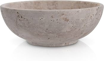 Gusto Nostro 8" Decorative Travertine Bowl for Coffee Table - Elegant Centerpiece, Aesthetic Frui... | Amazon (US)
